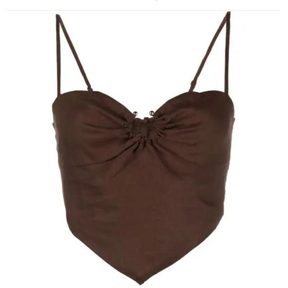 Reformation Tops - Reformation Brown Sansa Linen crop top tank size XL
